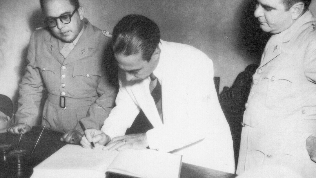 Marcos Pérez Jiménez, Germán Suárez Flamerich y Luis Felipe Llovera Páez, Miembros de la Junta de Gobierno de Venezuela (1950-1952)