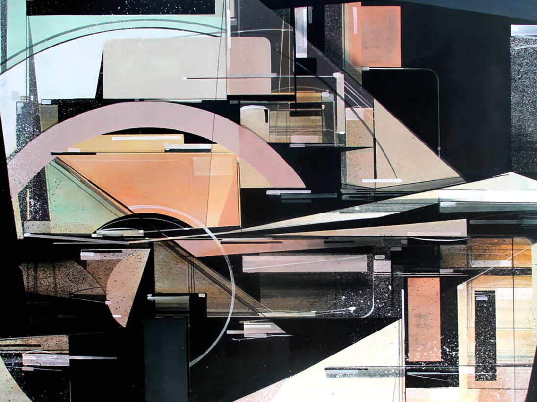Augustine Kofie, They Knew I had wounds from platoons of the stars, 100 x 100 cm, mixed media on canvas