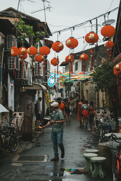 Vicolo a George Town, isola di Penang, Malesia