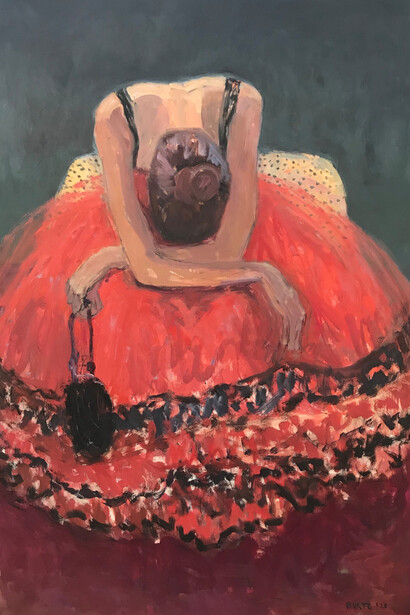 Tracy Burtz, Last Dancel, oil linen 58 x 36in. Courtesy of Thomas Deans fine art