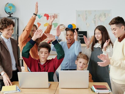 Teacher and students learning joyfully. We master the craft of teaching once we start to notice details of our teaching performance and record it using note-taking techniques