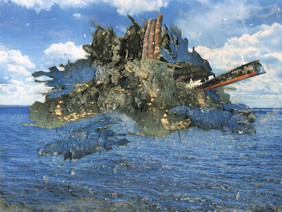Gayle Chong Kwan, Bouboulina Brazil 2019, series Oil Spill Islands collage, 2021. Courtesy of Galleria Alberta Pane