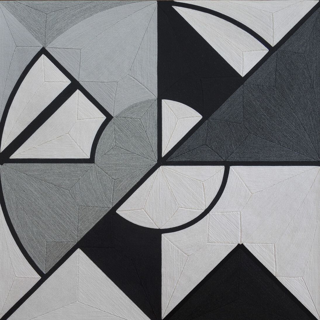 Eduardo Terrazas, Possibilities of a Structure: Cosmos 1.1.11, 1974-2015, Wool yarn on wooden board covered with Campeche wax, 47 1/4 x 47 1/4 in. / 120 x 120 cm © Eduardo Terrazas, courtesy Timothy Taylor, London