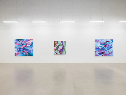 Karine Fréchette, Au jardin des miroirs tordus, vue d'exposition. Avec l'aimable autorisation de la Blouin Division 