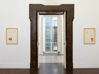 Tomaso Binga, Io sono io. Io sono me, vista della mostra. Per gentile concessione della Galleria Tiziana Di Caro