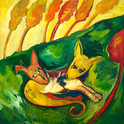 Mimmo Germanà, Mirò, 1990. Cortesia di Galleria Bonioni Arte