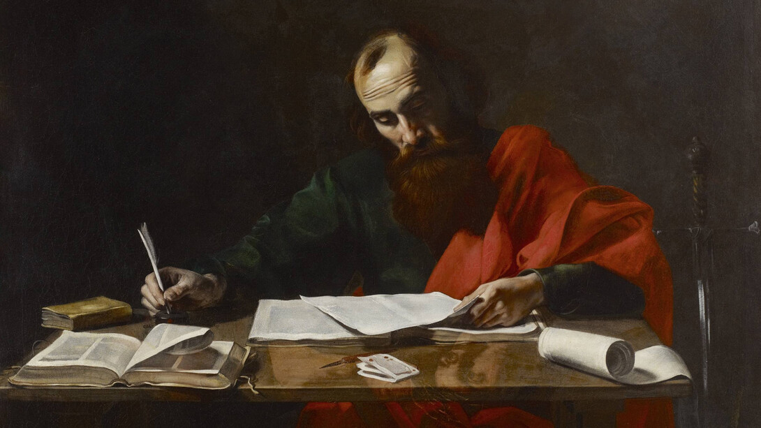 Valentin de Boulogne, San Pablo escribiendo sus epístolas, c. 1620