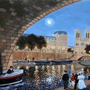 Fabienne Delacroix, Sous le pont coule la Seine, 2013, Acrylic On Canvas, 10½" x 13¾"