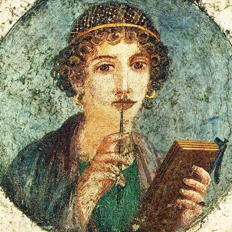 Dipinto pompeiano detto Saffo, Museo archeologico nazionale di Napoli, Italia