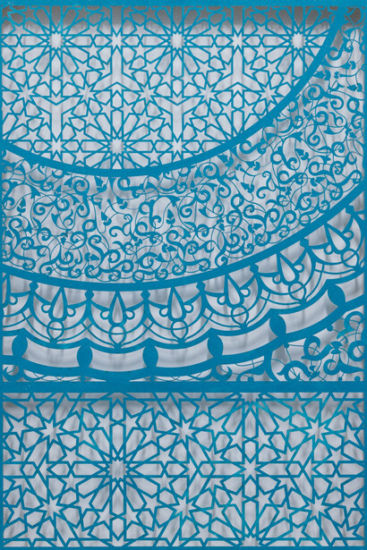 Anila Quayyum Agha, Intersections (Teal) (detail), 2016. Courtesy of Frist Art Museum