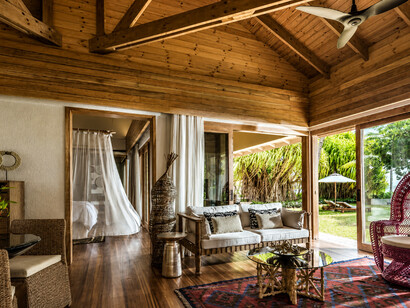 Set on Desroches Island in the Outer Islands of Seychelles, Four Seasons Resort Seychelles at Desroches Island is surrounded by coral reefs, white-sand beaches, and dense tropical vegetation