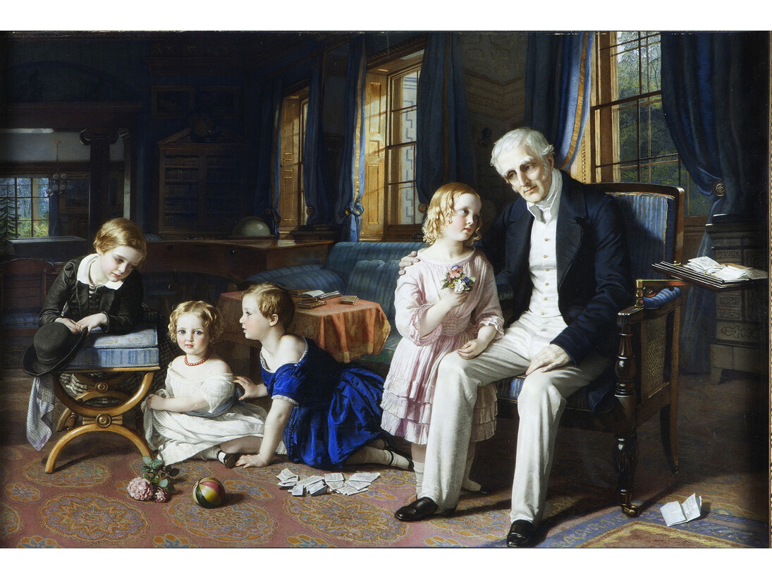 The Duke of Wellington playing with his Grandchildren By Robert Thorburn, 1852, Wellington Collection, Stratfield
Saye House © Stratfield Saye Preservation Trust