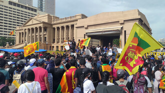 The 2022 Sri Lankan protests, commonly known as Aragalaya, were a series of mass protests that began in March 2022 against the government of Sri Lanka 