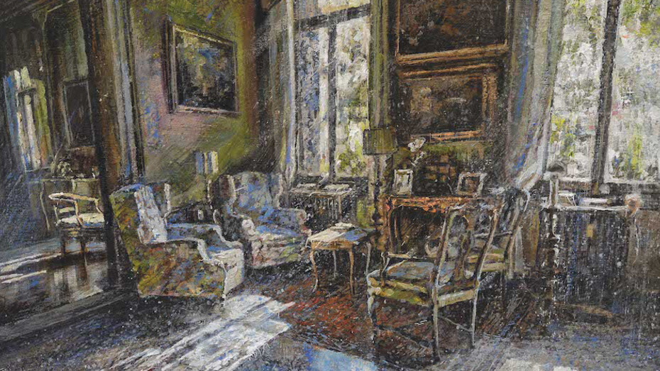 Raffaele Minotto, A591, Interno, 2019, Olio su tavola, 30 x 40 cm