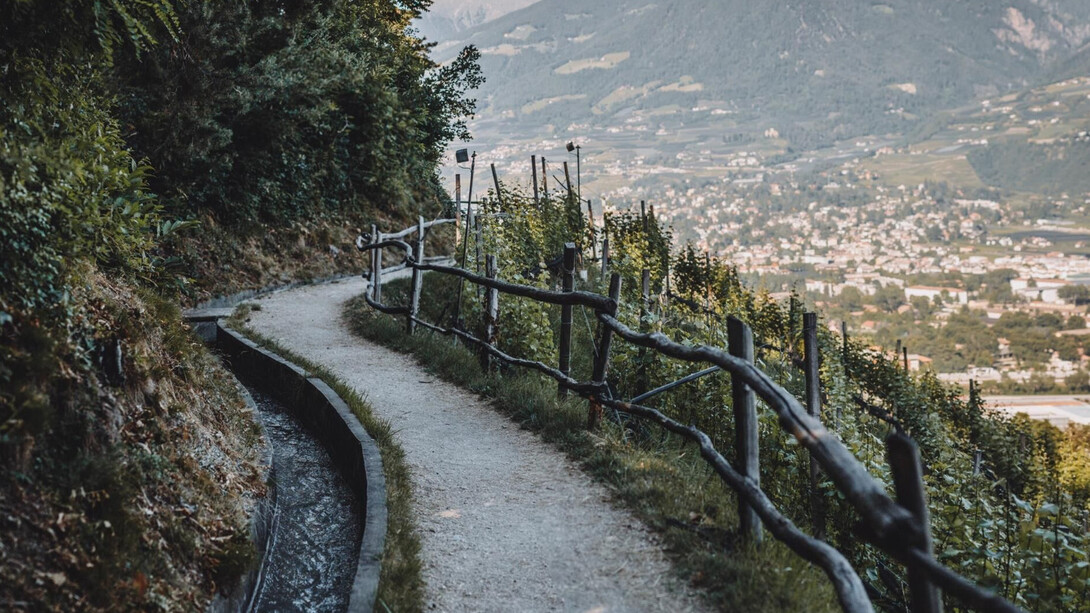 Waalweg di Marlengo che con i suoi 13 km è anche il più lungo dell'Alto Adige