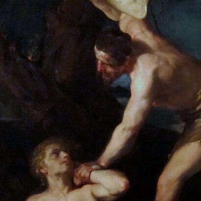 Caín matando a Abel según Gaetano Gandolfi (siglo XVIII)