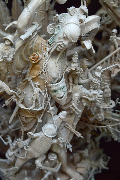 Kris Kuksi. Maneuvering Tranquility, detail, 2017. Mixed media assemblage, 26 x 41 x 9 inches, 66 x 104.1 x 22.9 cm. Inv# JL2890