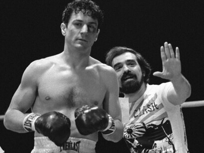 Une scène du film Raging Bull (1980) avec Robert de Niro dans le rôle du champion de boxe Jake LaMotta