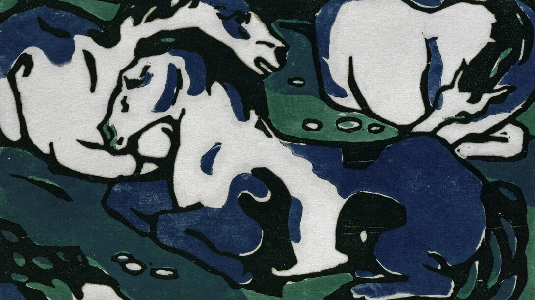 The cosmos of Der blaue reiter, artwork in exhibition. Courtesy of Staatliche Museen