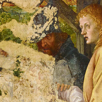 Michael Pacher, Josef wird in den Brunnen geworfen, vor 1497/1498. Mit freundlicher Genehmigung des Unteren Belvedere