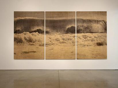 Clifford Ross. Wood Waves, Exhibition view. Courtesy of Ryan Lee