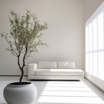 Sala minimalista. O conceito minimalista está presente hoje em minha vida