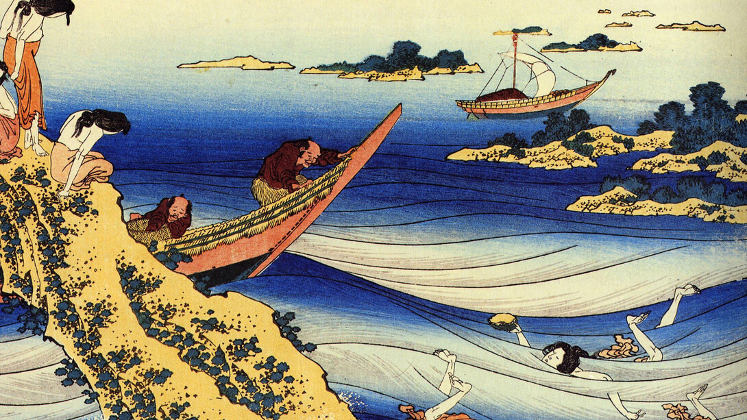 Katsushika Hokusai, Sangi Takamura Abalone Fischer