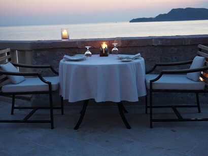 Aman Restaurant at Aman Sveti Stefan - Sveti Stefan, Montenegro.  Ph. Genevieve Northup 