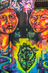 Street art in Bogota, Columbia, South America. Talking from the heart