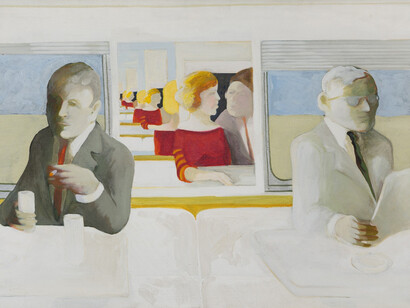 Ellen Lanyon, Club car III, 1966. Courtesy of the George Adams Gallery 
