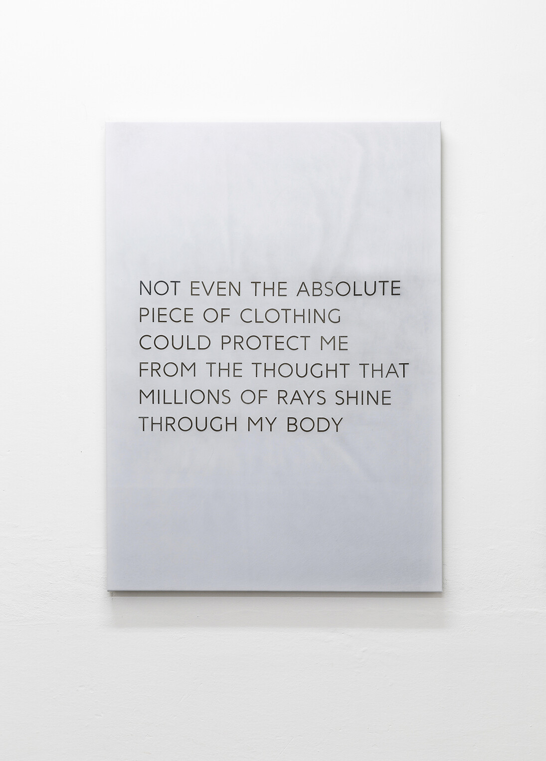 Apparatus 22
UNTITLED (1) 
object (leather, laser inscription, hand dyed in white) 
100 x 140 cm
2015 - 2016
Edition: 3 + 3AP   
