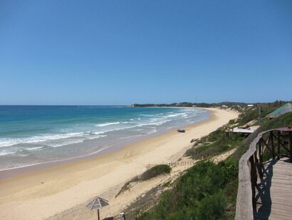 Tofo beach, beautiful blue ocean and white beaches