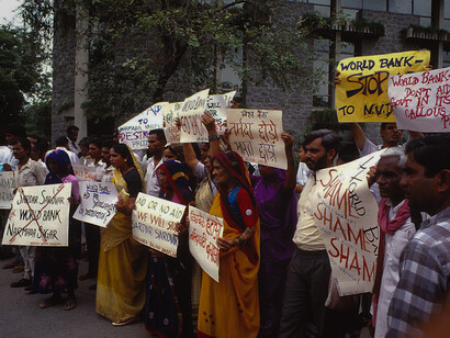 Demonstration outside World Bank, Delhi, by Narmada movement activists @ Ashish Kothari