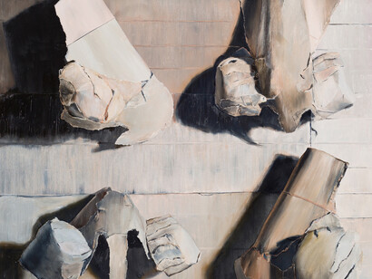 William Daniels, Untitled, 2014, oil on board, 48 x 48 cm, 18 7/8 x 18 7/8 ins, Courtesy Vilma Gold, London