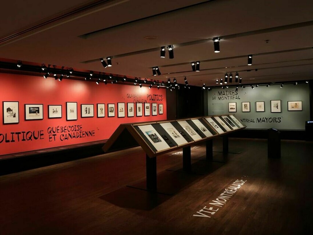 Aislin: 50 Years of Cartoons, Exhibition view. Courtesy of McCord Museum