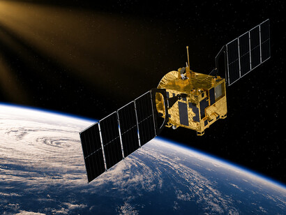 Advanced satellites circling Earth, enabling the future of AI-governed orbital operations
