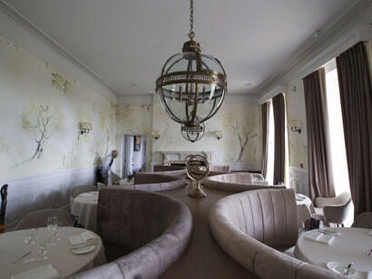 Powderham dining room at Lympstone Manor