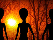 Three alien silhouettes