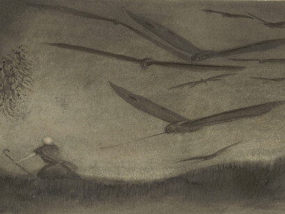 Alfred Kubin, The pursued man, ca. 1902/03. Courtesy of Albertina Museum
