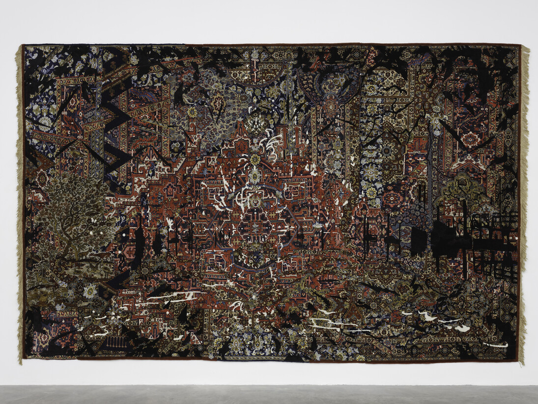 Eoin Mc Hugh, the skies will be friendlier then, 2014, wool and mixed media, 306 x 492 cm / 120.5 x 193.7 in, image courtesy of the artist and Kerlin Gallery, Dublin