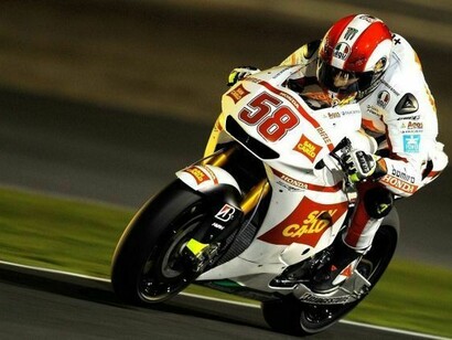 Marco Simoncelli durante una corsa