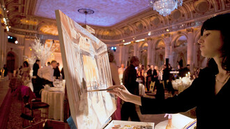  Una scena del matrimonio realizzata da una pittrice che dipinge dal vivo