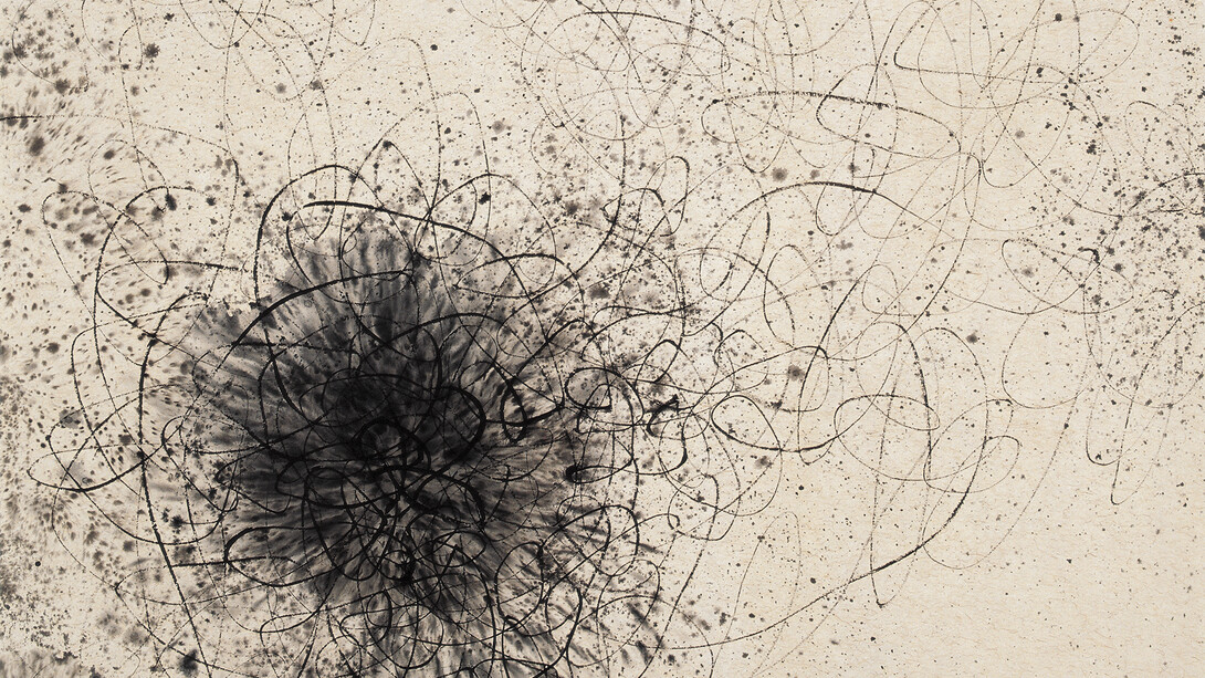 Wang Huangsheng, Moving Visions Series No.83, 2012. Ink on paper, 70 x 70 cm, Image courtesy the artist.