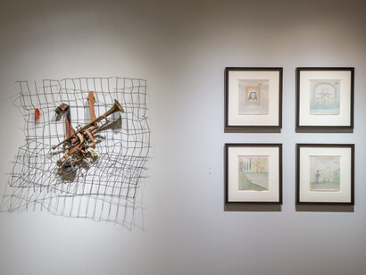 Various artists, Self-taught artists at the crossroads of fact and fiction, exhibition view. Courtesy of Hirschl & Adler Modern