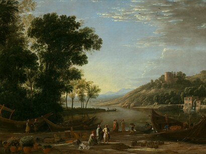 Claude Lorrain, Landscape with Merchants, c. 1629