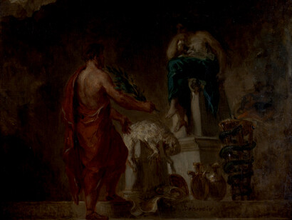 Delacroix: «Licurgo consultanbdo à pitonisa» (