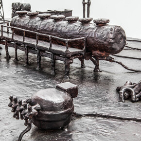 Atelier Van Lieshout, Technocrat Bronze Coffee Table, 2007, bronze, h85 l180 w90.5 cm / h33.5 l70.9 w35.6 in. Table: h41 cm / h16.1 in, Limited Edition of 10 + 2 ap, Courtesy Carpenters Workshop Gallery