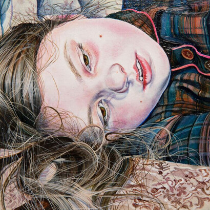 Ishbel Myerscough, Bella, 2017, Oil on canvas, (c) Ishbel Myerscough, Courtesy of Flowers Gallery