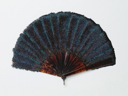 Unknown artist, European, Brisé fan, 1880-1900, Tortoise shell and pheasant feather
Height: 21.6 cm (8 1/2 inches)
Gift of Mrs. Zechariah Chafee 44.621