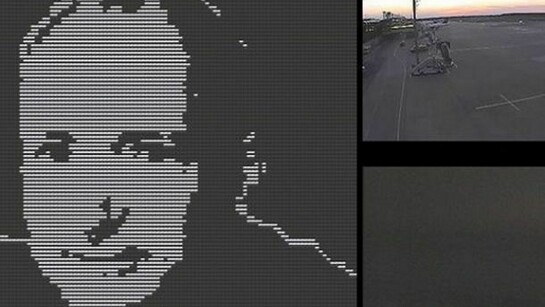 A live portrait of Tim Berners-Lee (an early warning system), 2012, Digital projection from online sources